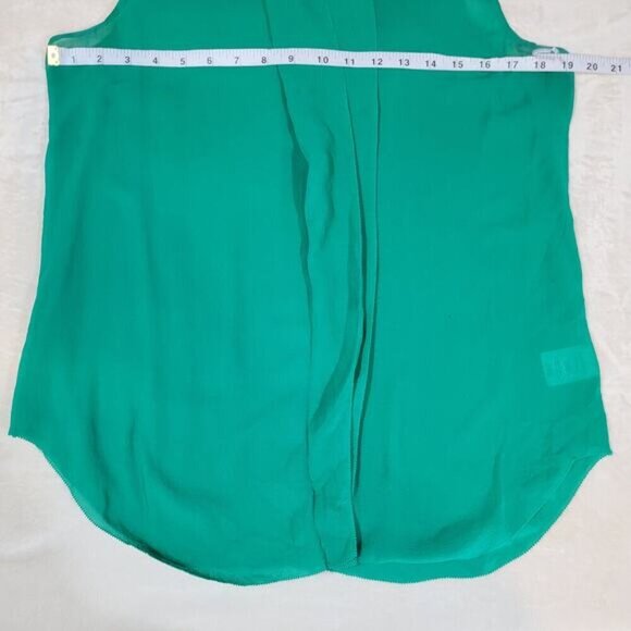 Aritzia Babaton Green Silk Ruffled Blouse - Size Small - Picture 5 of 8